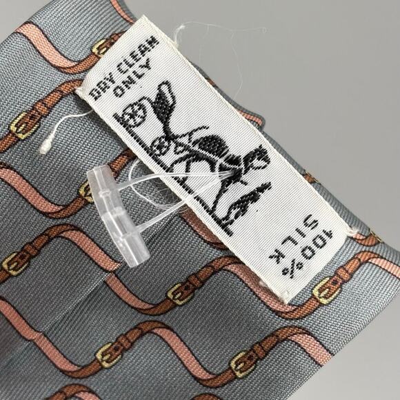 Hermes Paris Vintage 100% Silk Twisted Belt Luxury Designer Men's Tie - Picture 8 of 14